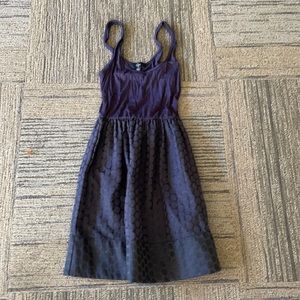 Aqua Small navy tank mini dress patterned blue bottom